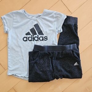 Adidas Light Blue Tee and Dark Joggers